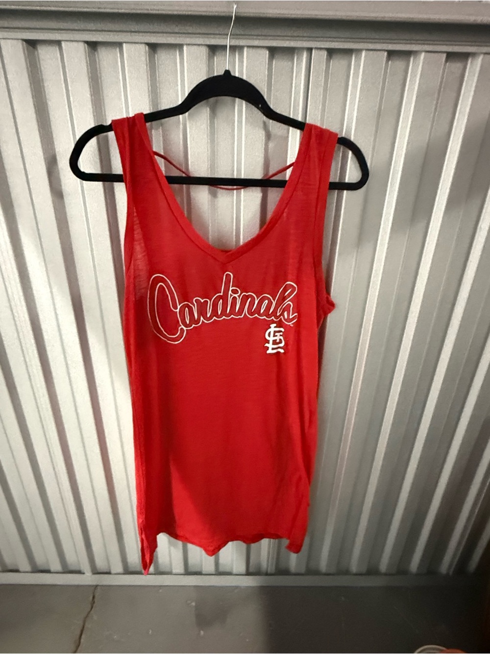 47 Women’s Red Cardinals Script Tank Top